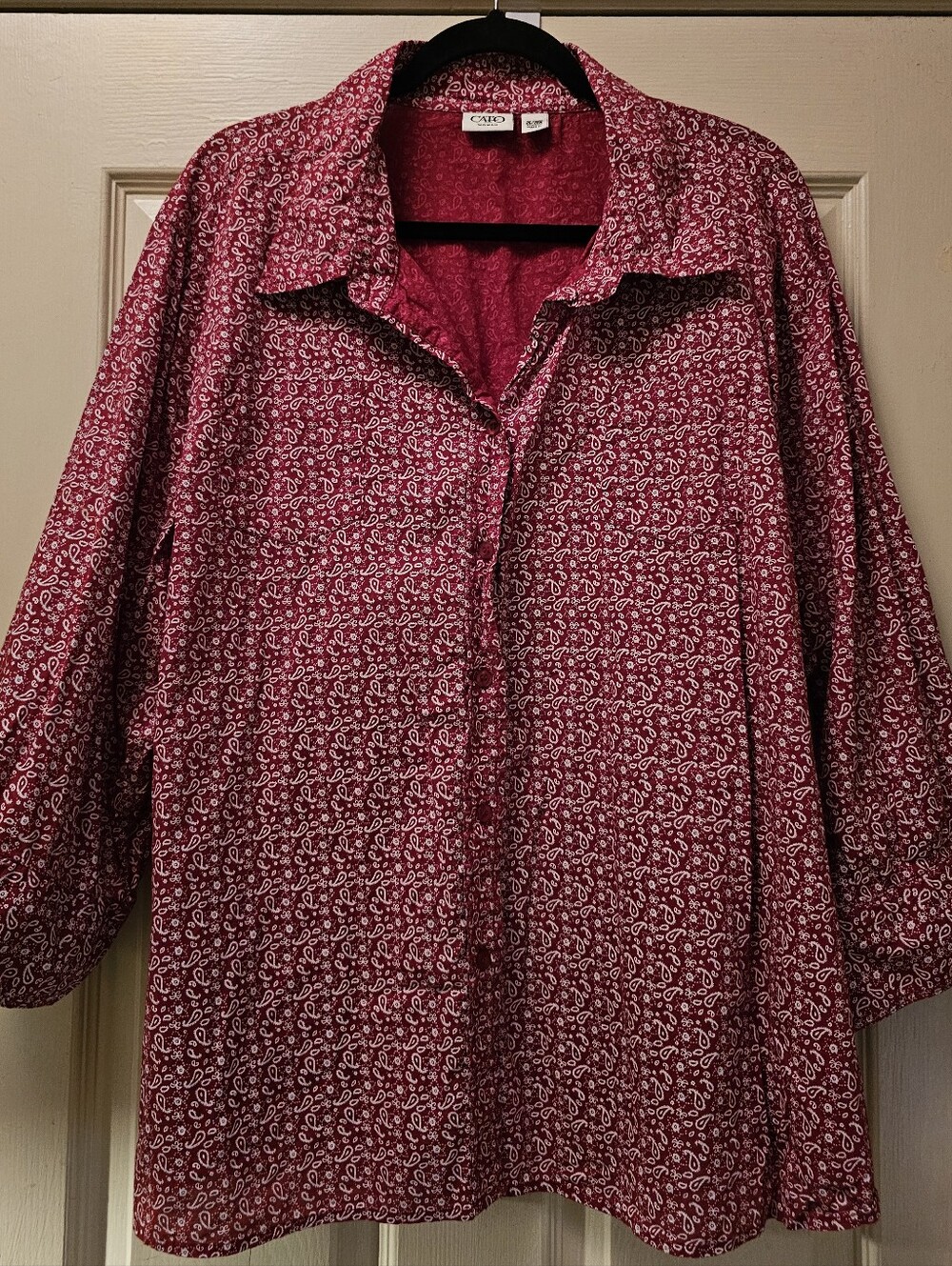 Cato Raspberry Paisley Blouse